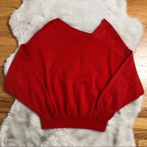 Free People Blood Orange Asymmetrical Sweater
